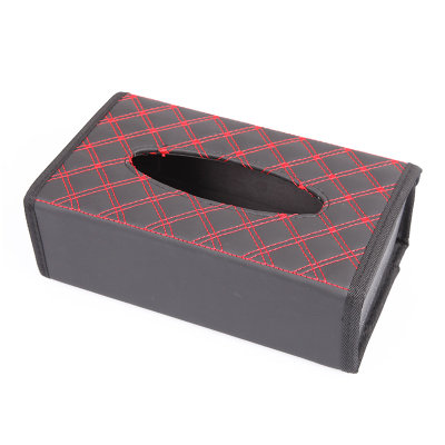车德克（CEDEKE）DK-1708高档皮革汽车折叠纸巾盒（红线版）