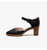 马内尔春夏新款时尚百搭真皮粗跟凉鞋包头一字扣高跟女鞋G93061(黑色 36)第3张高清大图
