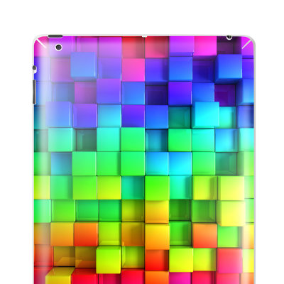 SkinAT 凹凸彩虹 iPad2 WiFi/iPad3 WiFi背面保护彩贴