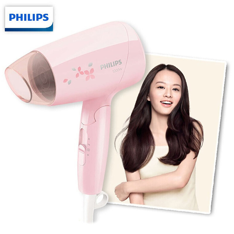 飞利浦philips吹风机bhc01005粉色小巧便携可折叠家用宿舍差旅恒温吹