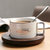 创意美式咖啡杯碟勺 欧式茶具茶水杯子套装 陶瓷情侣杯马克杯.Sy(美式咖啡杯(窑变白)+勺+瓷盘)第4张高清大图