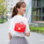 APPLES（苹果）新款链条包女士斜挎小包韩版学生百搭单肩拼色简约小方包(红色)第2张高清大图