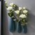 陶瓷水培花瓶家居壁挂卧室墙壁上挂件简约创意餐厅房间客厅装饰品(【套装】深绿三件套+1支月季花)第4张高清大图