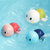 小乌龟宝宝婴儿洗澡玩具儿童游泳戏水男孩女孩小鸭子花洒抖音同款(乌龟三只（深浅随机）+洗澡小猪-红)第2张高清大图