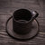 帝国黑金钢陶瓷咖啡杯 日式复古手工陶艺杯磨砂小资杯具配碟dg-59(150ml)第5张高清大图