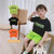 男童短袖T恤2021新款儿童夏装字母韩版帅气洋气宝宝半袖上衣绿色(黑色 110)第5张高清大图
