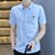 夏季男装短袖休闲商务男士衬衫1000-242(蓝色 3XL)第4张高清大图