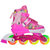 乐士/ENPEX溜冰鞋儿童全套装 儿童轮滑鞋 可调伸缩滑冰鞋男女直排轮 全闪光PU轮172(粉色 S码（31-34）)第4张高清大图