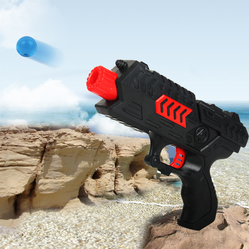 儿童安全可发射子弹互动玩具枪水弹枪软弹水晶手枪男孩宝宝玩具(套餐