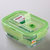 日本阿司倍鹭ASVEL耐热玻璃保鲜盒 收纳密封盒 保鲜碗带盖饭盒 可微波炉便当盒 方形绿盖 国美厨空间(绿色 320ml)第2张高清大图