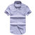 Youngor/雅戈尔修身短袖衬衣 男士纯棉免烫格子衬衫(紫罗兰 43)第3张高清大图