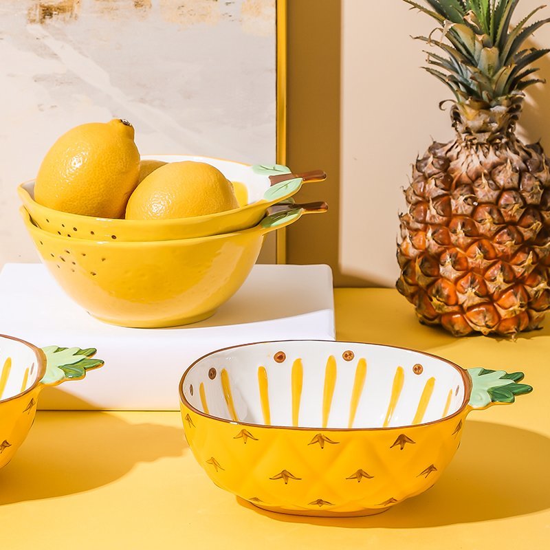 陶瓷水果沙拉碗早餐面碗创意卡通可爱少女心草莓烤碗餐具套装家用草莓