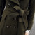 2017冬季新款女装韩版中长款排扣毛呢外套翻领保暖修身显瘦大衣女(军绿色 L)第5张高清大图