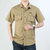 吉普盾  男士军旅风纯色大码短袖衬衣短袖衬衫7112(卡其色 XL)第2张高清大图