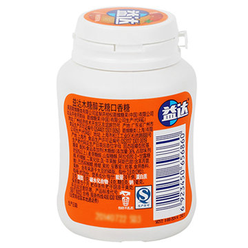 【真快乐自营】益达木糖醇无糖口香糖(香橙薄荷40粒)56g