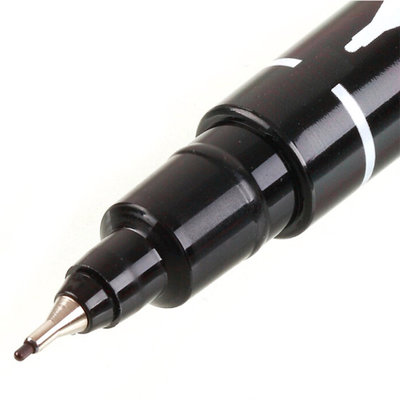 齐心(COMIX) MK804 记号笔 黑色速干防水小双头油性记号笔 办公文具 12支
