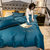 法澜兰卡100%纯棉四件套40S全棉床单被套被罩纯色床上用品4件套(字母-月光蓝)第3张高清大图