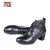 【专柜同款】马内尔皮里圆头系带短筒靴简约时尚舒适女靴G89087(黑色 37)第3张高清大图