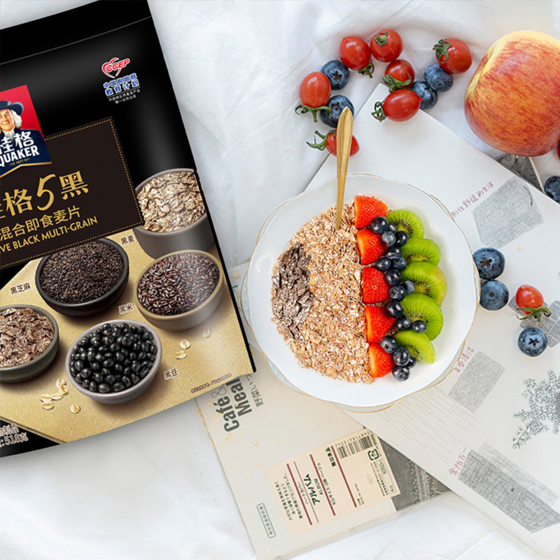 桂格五黑即食燕麦片518克x1袋5黑速食早餐冲饮代餐混合谷物