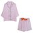 SUNTEK女士夏季优雅气质仿丝家居服套装宽松蝙蝠袖透气半袖纽扣睡衣套装(粉色套装)第2张高清大图