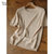 KELECOCO女士薄款短袖羊毛衫K622(米色 S)第5张高清大图