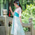 2021新款女童汉服 儿童古装中国风童装夏季短袖连衣裙六一表演服(绿色 120cm)第6张高清大图
