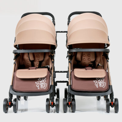 智儿乐 可拆分胞胎婴儿车可坐可躺婴儿推车轻便携折叠收车儿童宝宝婴儿车(白管酒红+酒红)