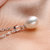 漂亮百合925银天然淡水珍珠吊坠单颗水滴形珍珠坠子 简雅锁骨链(白色)第5张高清大图