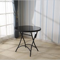 【京好】折叠藤椅 阳台桌椅三件套组合花园客厅卧室餐桌铁艺椅B77(直径80厘米圆折叠桌 整装发货)