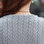 娇维安 韩版春季针织衫 时尚舒适女装外套 中长款钩花针织开衫(灰色 均码)第4张高清大图