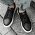 2021春季新款男士小白鞋麦昆同款鳄鱼纹厚底板鞋潮流气垫男鞋   SXP1252(黑色 44)第3张高清大图