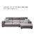 爱依瑞斯（ARIS）现代简约布艺沙发 大中户型可拆洗转角沙发 WFS-16(灰白 扶位+踏位)第5张高清大图