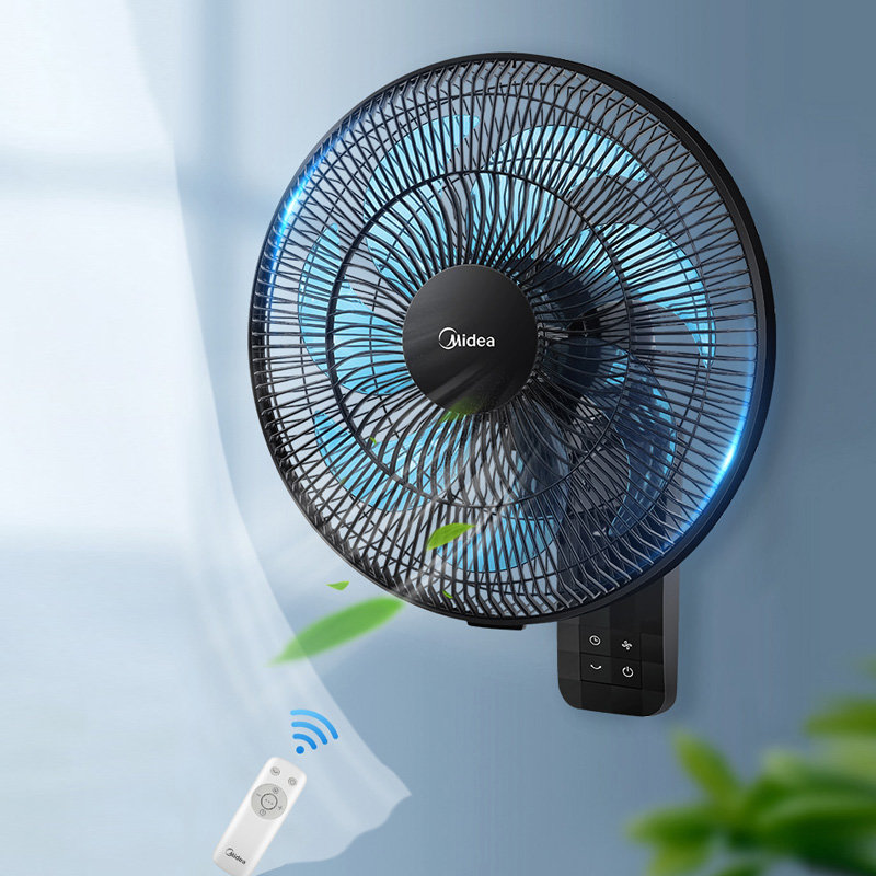 美的midea壁扇挂壁式电风扇挂墙壁家用摇头遥控商用fwa35war遥控款7叶