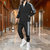 CARTELO/卡帝乐鳄鱼 简约时尚合身版型夹克长裤套装(黑色 4XL)第3张高清大图
