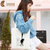 DHH原宿风小清新购物袋韩国ins学生白色帆布包女单肩包手提包包(黑白猫白色)第3张高清大图