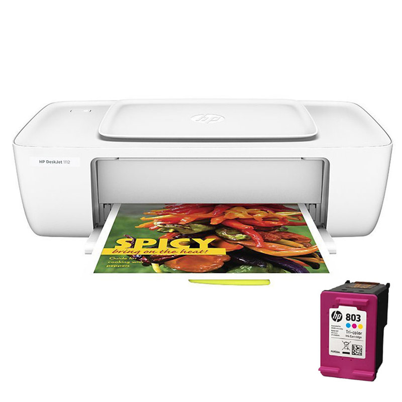 惠普(hp)deskjet 1112  彩色喷墨打印机 随机带单支彩色墨盒