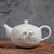 豪峰 茶壶玉瓷 茶碗大号茶具德化青花瓷泡茶碗陶瓷白瓷三才碗(玉瓷金茶圣茶壶)第2张高清大图