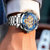 欧美时(OMAYS)新款双面镂空全自动机械男表 轻奢时尚男士手表 夜光防水钨钢表带手表男机械表(黑色)第5张高清大图