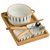 日式陶瓷面碗一人食餐具沙拉碗双耳汤碗吃面碗碗碟套装家用早餐碗(一人食套装-把手碗（螺纹）)第5张高清大图