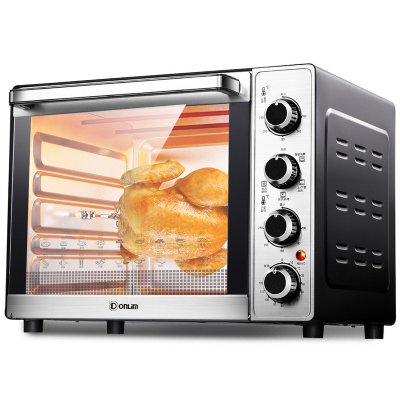 东菱（Donlim）DL-K33B 烤箱家用33L六管上下控温热风烤叉电烤箱 升级款银