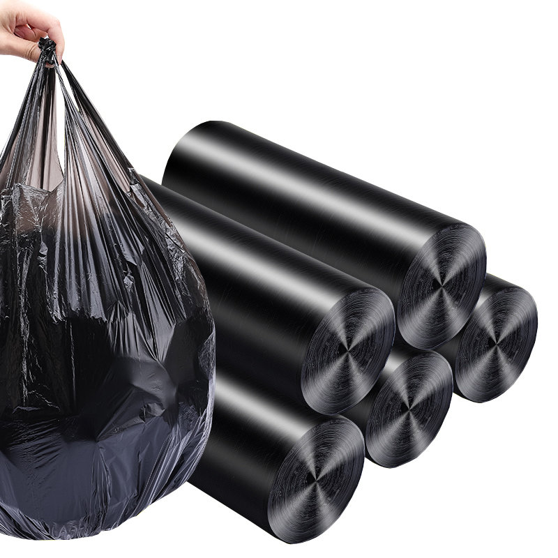 家用加厚手提垃圾袋一次性塑料袋批发包邮大中号背心式黑色塑料袋平口