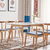 香河家具 餐桌 餐桌餐椅套装 北欧简约方形可伸缩实木餐桌(白色 1桌4椅(蓝色餐椅))第2张高清大图
