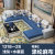 皇园(Huangyuan)沙发 布艺沙发组合可拆洗客厅简约现代大小户型家具(浅灰+水墨蓝 五件套送凳子地毯)第2张高清大图