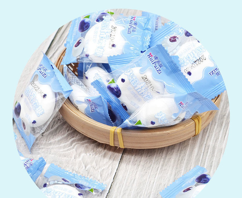 棉花糖夹心蓝莓棉花糖草莓棉花糖休闲小零食(300包)