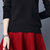 VEGININA 韩版新款纯色袖镂空圆领宽松时尚针织套头毛衣 D6079(黑色 3XL)第5张高清大图