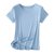 SUNTEK莫代尔短袖t恤女夏大码圆领薄款面膜打底衫韩版薄款冰丝纯色上衣(XL（建议120—140斤） 白色+黑色)第5张高清大图