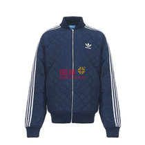 Adidas三叶草2017冬男夹克 轻薄运动棒球衫棉服外套 AB7860(蓝色 XXL)