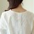 娇维安 夏季韩版女装V领小衫 白色时尚体恤衫 镂空七分袖t恤女(白色 M)第4张高清大图