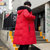 冬季新款男士羽绒棉服中长款潮流连帽毛领大衣加厚保暖加长过膝外套  XZLZ1521(XZLZ1521-红色 S)第5张高清大图