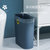 日本AKAW爱家屋垃圾桶夹缝客厅房间窄缝废纸篓窄缝纸篓厨房垃圾筒(深蓝色)第4张高清大图